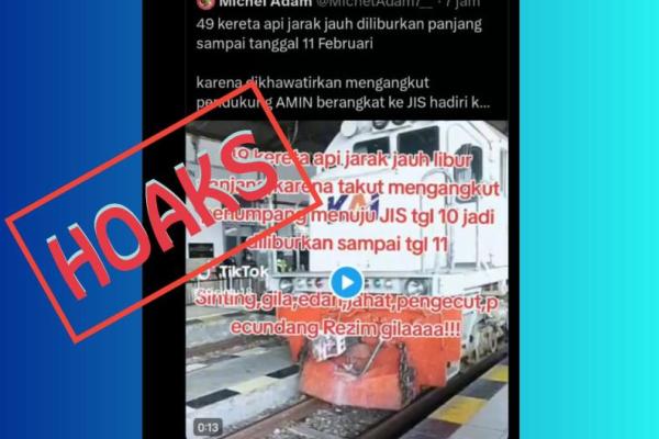 Hoaks! Hindari Penumpang Pendukung AMIN ke JIS, 49 Kereta Api Libur Panjang