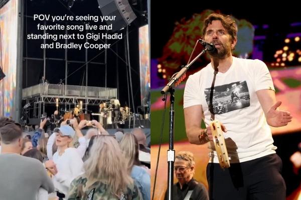 Gigi Hadid Dukung Bradley Cooper Manggung Bareng Vokalis Pearl Jam Eddie Vedder