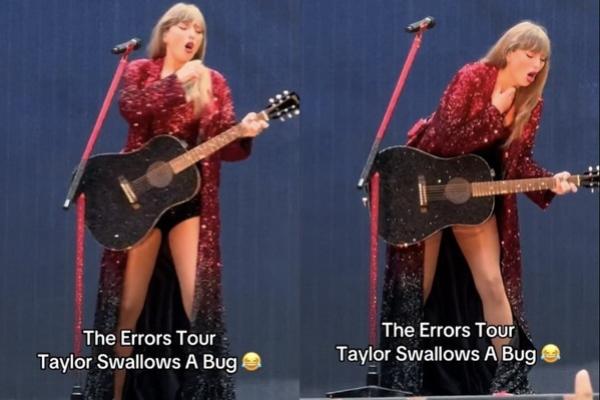 Reaksi Taylor Swift saat tak Sengaja Telan Serangga di Atas Panggung Eras Tour London