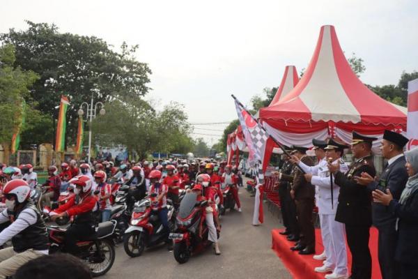 HUT Kemerdekaan RI, Ditlantas Polda Riau gelar alomba desain helm merah putih dan pawai safety riding,