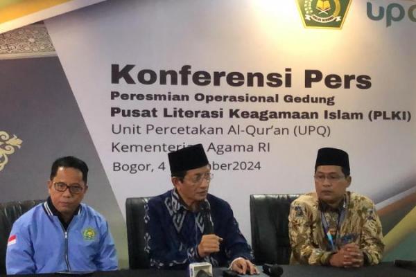 Penuhi Kebutuhan Al-Quran Masyarakat, Menag Resmikan UPQ Kemenag