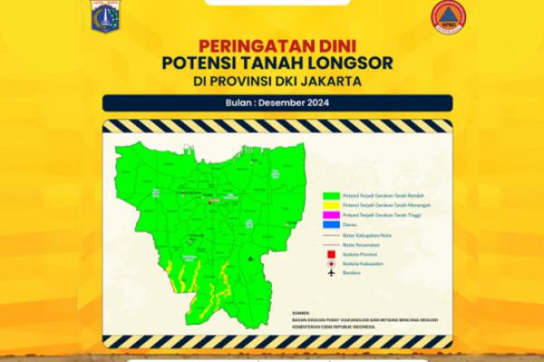 Waspada! BPDD DKI Jakarta Sebut 10 Wilayah Ini Berpotensi Longsor  