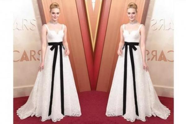 Persiapan Karpet Merah Oscar 2025, Elle Fanning Dibantu Ibunya Pakai Gaun Putih Givency yang Menawan